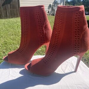 Brand New Knit open toe high heel boot. Women’s size 10. Perfect for fall!
